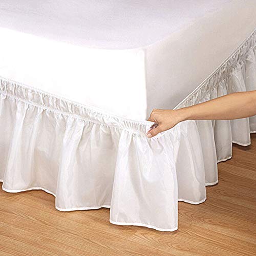 YYQQ Falda de Cama sólida elástica Envolvente de Tres Capas Banda elástica sin sábana Fácil de Poner/fácil de Quitar Polvo con Volantes Hotel casero a Medida (Color : Color1, Size : 135 * 200+38)