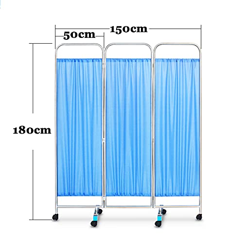YZILXY Pantalla De Privacidad Médica De 3 Paneles, Pantalla De Panel Plegable, Panel De Pantalla De Privacidad Móvil para Interiores, Adecuado para Clínicas Hospitalarias Acero Inoxidable Universal