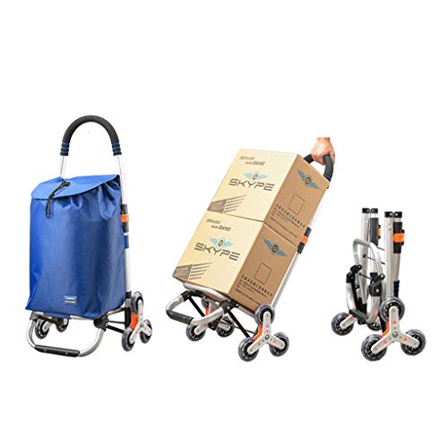 Z-SEAT Carrito de la Compra Plegable Coche de Mano para Subir escaleras Todo Terreno con Bolsa de Lona Impermeable extraíble para lavandería