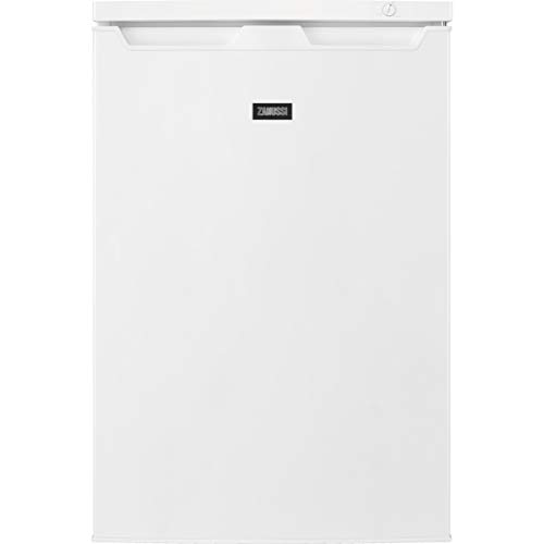 Zanussi ZYAN8EW0 Congelador Vertical mini, Libre instalación, 84,5 cm, Capacidad 85 Litros, Control mecánico, Congelación rápida, 3 Cajones, Puerta Reversible, Blanco