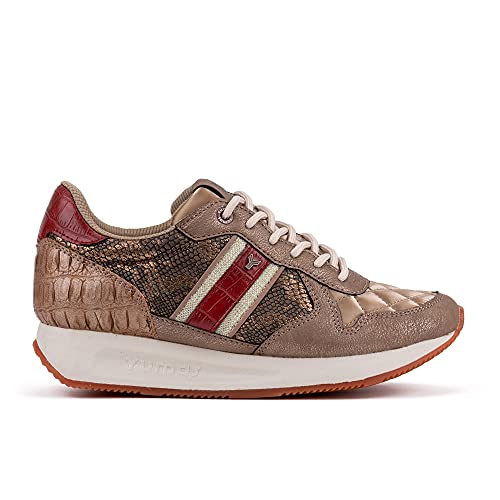 Zapatilla Sneaker Yumas Camille Bronce Fabricado en Microfibra y nilón Transpirable. Plantilla Textil para Mujer