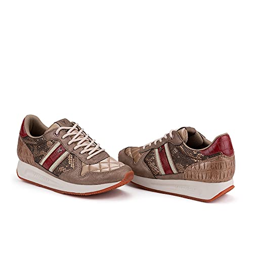 Zapatilla Sneaker Yumas Camille Bronce Fabricado en Microfibra y nilón Transpirable. Plantilla Textil para Mujer