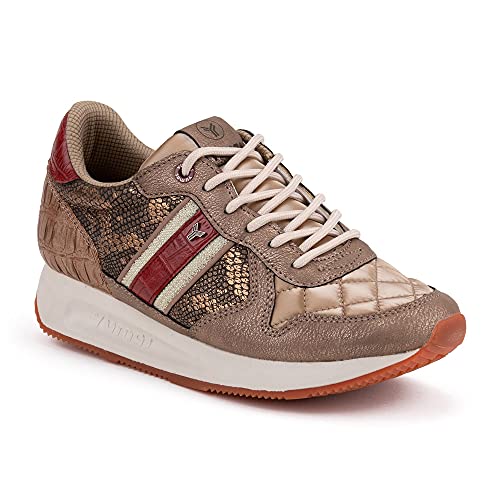 Zapatilla Sneaker Yumas Camille Bronce Fabricado en Microfibra y nilón Transpirable. Plantilla Textil para Mujer