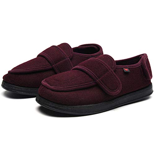 Zapatillas diabéticas artritis edema,Pies hinchados respirables zapatos sueltos, zapatos hemipléjicos deformados para personas mayores-37_maroon,Zapatos para pie diabético con artritis edema