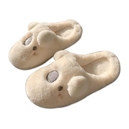 Zapatillas Microondas,Pantuflas Cortas De Felpa, Lindas Pantuflas De AlgodóN De Dibujos Animados, Pantuflas De Felpa De Suela Gruesa Antideslizantes De OtoñO E Invierno para Mujer-H_37-38