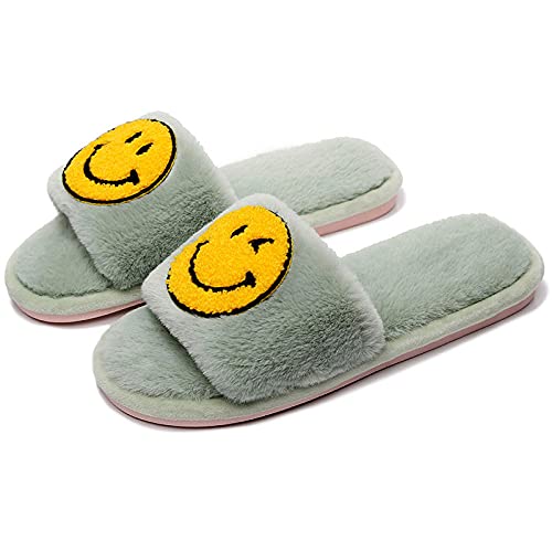 Zapatillas Microondas,Zapatillas De AlgodóN De Felpa Cortas De Superdensidad con Cara Sonriente De Dibujos Animados De Piel De Conejo JaponéS Y Coreano, Zapatillas Antideslizantes De Fondo Suave para