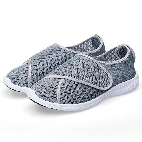 Zapatillas Ortopédica para ensanchar Ajustable ,Zapatos hinchados de pie de malla para hombre, zapatos de deformación del pie diabético de invierno-gris net_47,Zapatos médicos para cirugía postoper