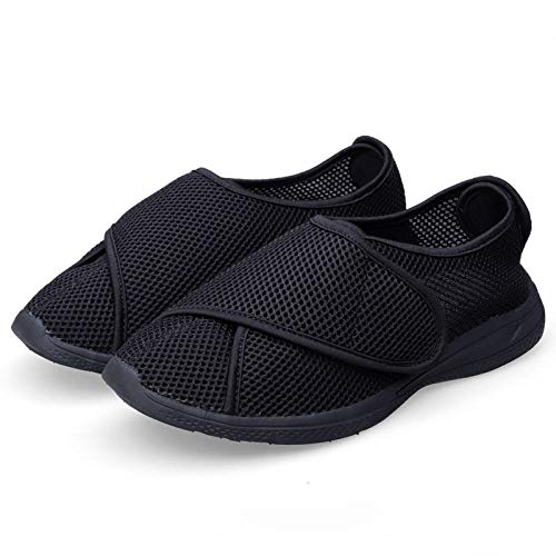 Zapatillas Ortopédica para ensanchar Ajustable ,Zapatos hinchados de pie de malla para mujer, zapatos de deformación del pie diabético de invierno-negro net_36,Zapatos médicos para cirugía postoper