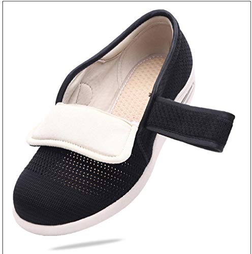 Zapatos antideslizantes ajustables,Zapatos para diabéticos de malla hinchada en los pies,zapatos para el cuidado del valgo del pulgar ancho para pies-39_ azul,Zapato unisex de salud para adultos