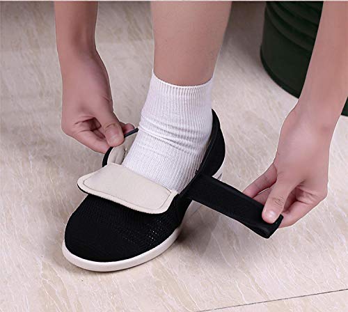 Zapatos antideslizantes ajustables,Zapatos para diabéticos de malla hinchada en los pies,zapatos para el cuidado del valgo del pulgar ancho para pies-39_ azul,Zapato unisex de salud para adultos