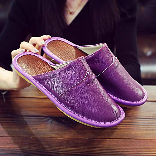 zapatos de interior para exteriores transpirab,Mobiliario para el hogar Zapatos de cuero Baotou, Calzado de algodón cálido antideslizante-Violet_37-38,zapatos de zapatillas de lujo para hom