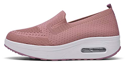 Zapatos Deporte Mujer Zapatillas Deportivas Casual para Mujer Running Caminar Fitness Atlético Transpirable Ligero Sneakers, Rosa, 40 EU