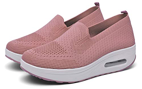 Zapatos Deporte Mujer Zapatillas Deportivas Casual para Mujer Running Caminar Fitness Atlético Transpirable Ligero Sneakers, Rosa, 40 EU