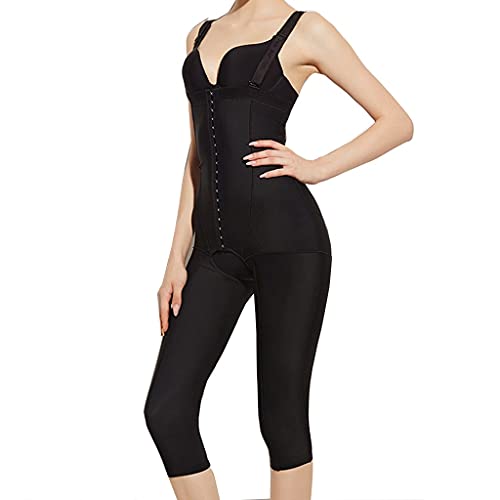 ZAYZ Liposuccion Compresión Mujeres Entrenador de Cintura Mono Levantador de Glúteos Control de Barriga Fajas Muslo Adelgazante Modelador de Cuerpo Completo Busto Abierto (Color : Black, Size : XXL)