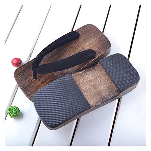 ZCPCS Hombre de madera de punta cuadrada étnica japonesa oriental oriental geta obstruidos kimono año nuevo baño desgaste flip chanclas zapatos para hombre ( Color : Color9 , Shoes Size : 42 )