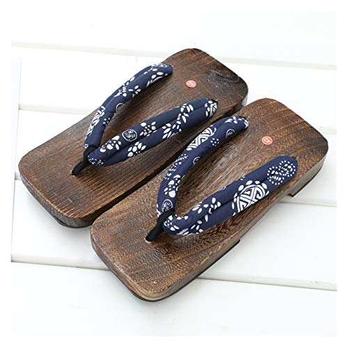 ZCPCS Hombre de madera de punta cuadrada étnica japonesa oriental oriental geta obstruidos kimono año nuevo baño desgaste flip chanclas zapatos para hombre ( Color : Color9 , Shoes Size : 42 )