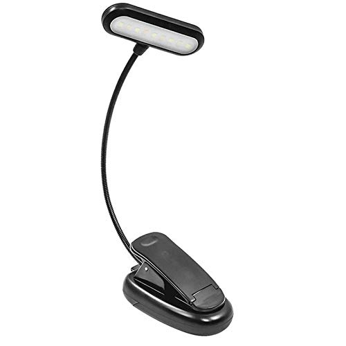 ZDAMN Luces del Atril de Música 9 Música LED Clip De Pie USB Recargable Luz En Las Luces Piano con Indicador De Encendido Piano Luz para Leer (Color : Black, Size : One Size)