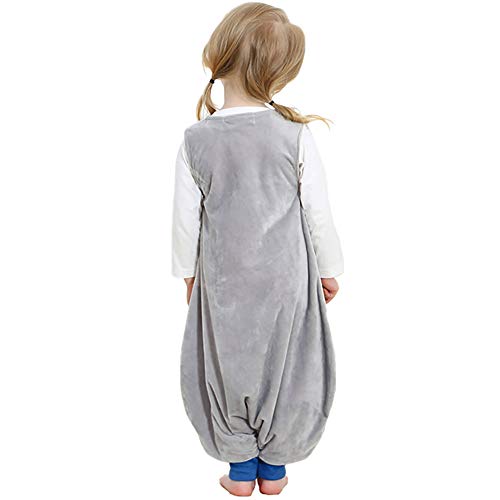 ZEEUPAI - Saco de Dormir con piernas de Franela para bebés niños infantíl Ropa Pijama niñas (M (3-5 años), Gris-Búho)