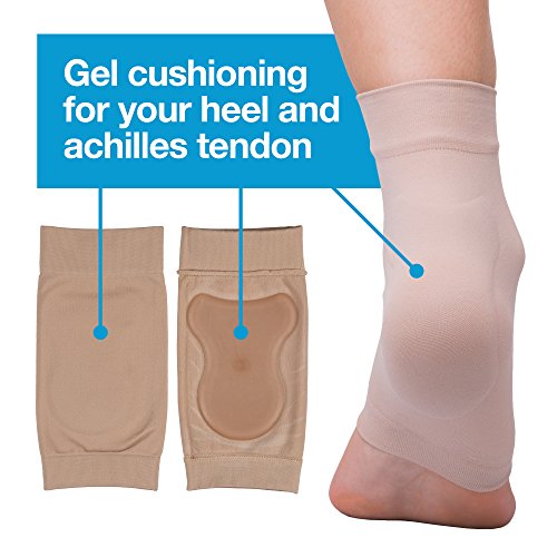 ZenToes Aquiles manga protector talón calcetines de compresión acolchado para bursitis, tendinitis, ternura - 1 par