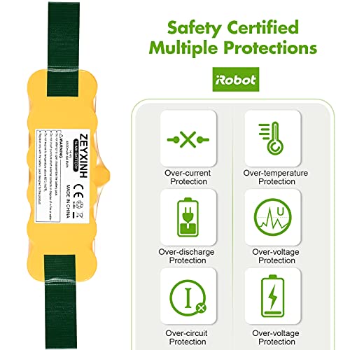 ZEYXINH 3000mAh 14.4V Ni-Mh Aspiradora Batería para iRobot Roomba R3 500 600 700 800 Series 500 510 520 531 532 535 540 550 552 560 570 580 595 620 650 660 700 720 750 760 770 780 790 800 850 870 880