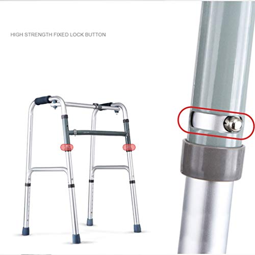 ZhaoLiRuShop Andadores Ancianos Andador Andador Plegable De Aluminio Andador Viejo Ajustable Andador Portátil Andador Portátil (Color : Silver, Size : 49.5 * 44 * 80cm)