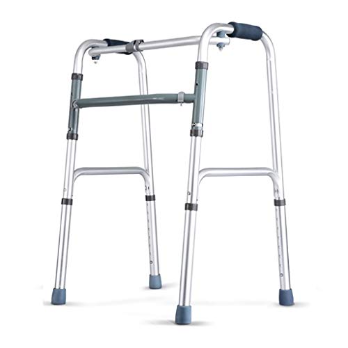 ZhaoLiRuShop Andadores Ancianos Andador Andador Plegable De Aluminio Andador Viejo Ajustable Andador Portátil Andador Portátil (Color : Silver, Size : 49.5 * 44 * 80cm)