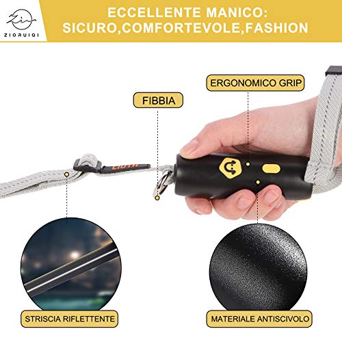 ZIORUIQI Correa para perros resistente, elástica de nailon reflectante con mango de bloqueo/desbloqueo con un botón, apta para entrenamiento y correr con mango ergonómico y antideslizante