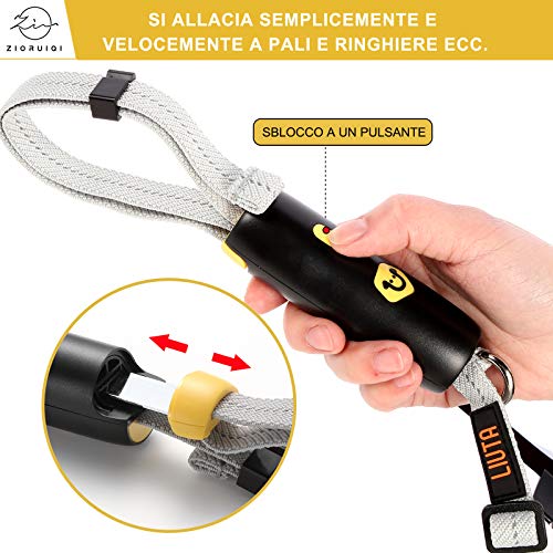 ZIORUIQI Correa para perros resistente, elástica de nailon reflectante con mango de bloqueo/desbloqueo con un botón, apta para entrenamiento y correr con mango ergonómico y antideslizante