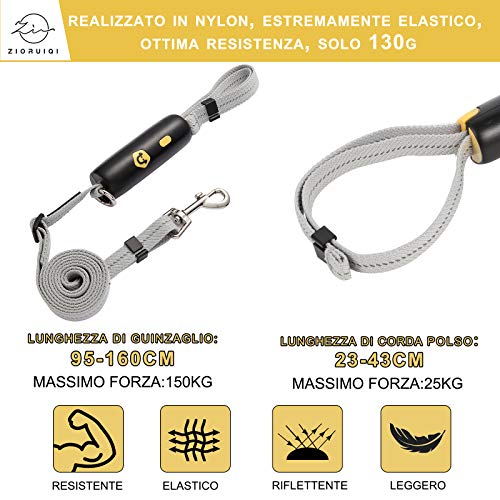 ZIORUIQI Correa para perros resistente, elástica de nailon reflectante con mango de bloqueo/desbloqueo con un botón, apta para entrenamiento y correr con mango ergonómico y antideslizante