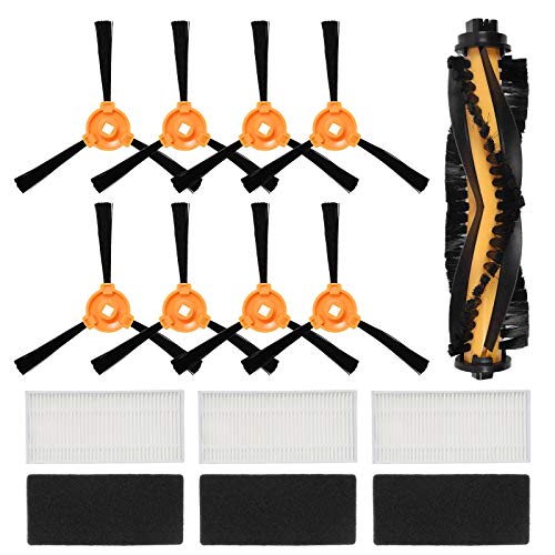 ZITFRI Kit Recambio para Cecotec Conga Excellence 990 Robot Aspiradora, 12 Pcs Set de Accesorios 3 Pares de Filtros Hepa, 8 Cepillos Laterales y 1 Cepillo Principal, Repuestos