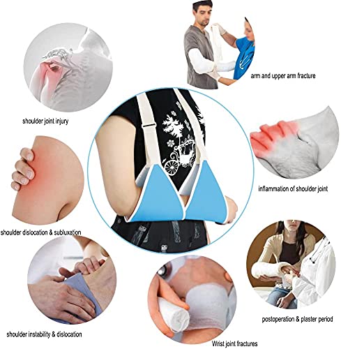 ZJchao Eslinga de brazo, soporte de codo ligero, diseño ergonómico y ergonómico, para lesiones o cirugía, ajustable y suave acolchado esguince, fractura para adultos y niños (azul)