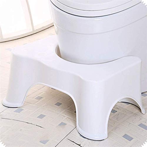 ZMDENG Altura Cuclillas WC Taburete de Paso, práctico y Compacto Eyacular heces, Creativo Antideslizante del Asiento de tocador Escabel, Ajuste for Todos los Sanitarios, Blanca