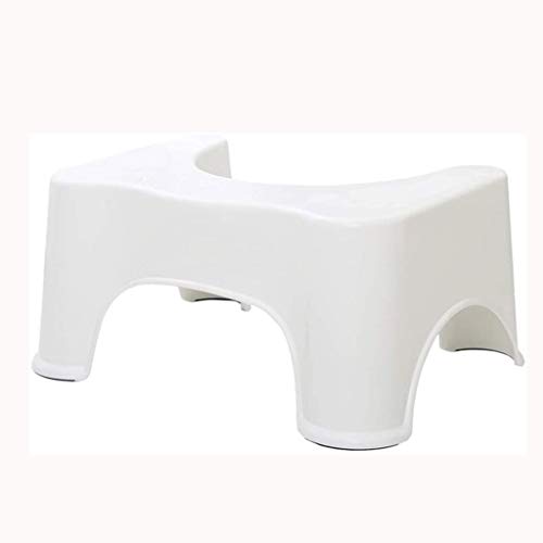 ZMDENG Altura Cuclillas WC Taburete de Paso, práctico y Compacto Eyacular heces, Creativo Antideslizante del Asiento de tocador Escabel, Ajuste for Todos los Sanitarios, Blanca