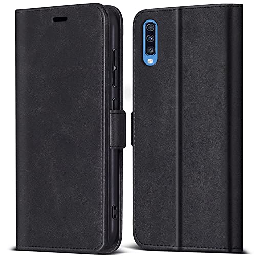 ZONNAVI Funda para Samsung Galaxy A70 / Galaxy A70S, Funda Libro de PU Cuero con Soporte y Ranura para Tarjeta, Billetera Flip Cover Magnético Carcasa para Samsung Galaxy A70 / Galaxy A70S (Negro)