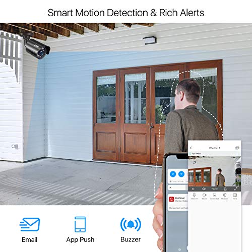 ZOSI 8 Canales H.265+ 1080P Videograbador DVR para Kit Cámara de Vigilancia Seguridad, Alarma de Movimiento, 2TB Disco Duro