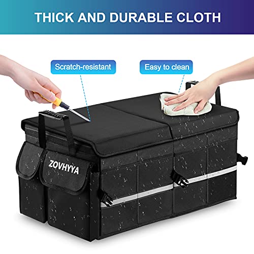 ZOVHYYA Organizador Maletero Coche 68L Bolsa para Baúl Coche Caja Almacenamiento Coche Impermeable Portátil Plegable Térmica y Fresco con 2 Asas y Cuerdas de Fijación Uso Casero Camping al Aire libre