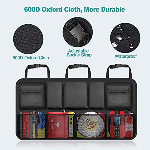 ZOVHYYA Organizador Maletero Coche 9 Pocket Bolsas para Maletero del Coche de Malla Coche Organizador Coche Bolsa con 3 Correas de Ajuste para SUV y Muchos Vehículos