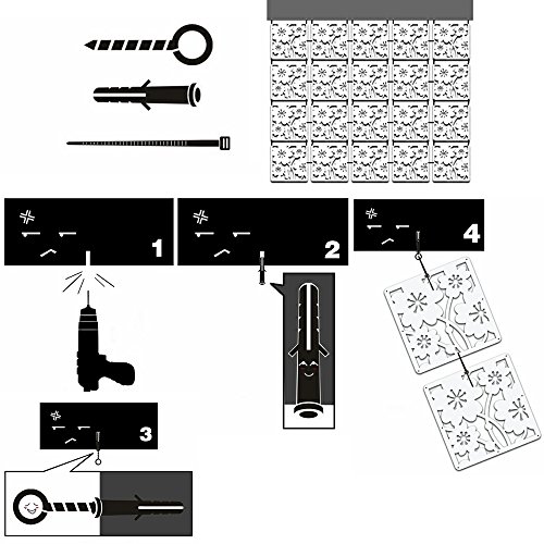 ZPONEED 24 paneles colgantes para pantalla de pared para hotel, bar, decoración (patrón A)