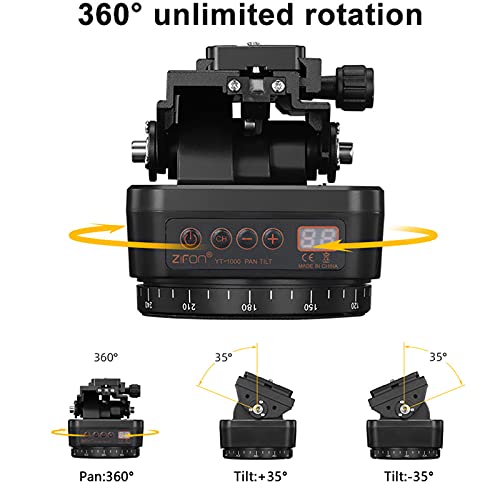 ZTFON YT-1000 Control Remoto Pan Tilt Auto Motorizado Giratorio Panorámico Cabeza Video Trípode Estabilizador para Cámaras Smartphone