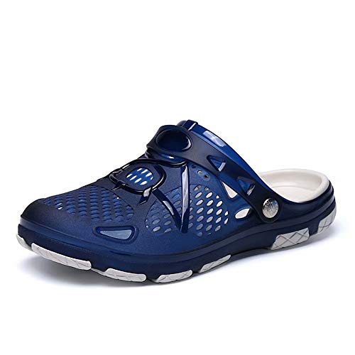 Zuecos Hombre Playa Piscina Sanitarios Enfermera Goma Verano Zapatillas de Trabajo Sandalias Negro Azul Amarillo 40-45 Azul 44