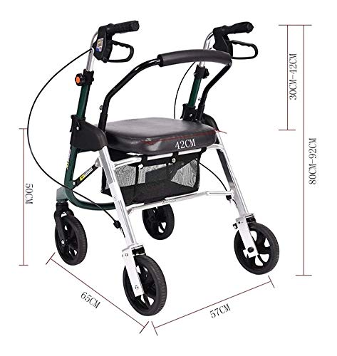 ZWH-Andador Carro Creativo Light- Viejo Compras, Compras Portátil Plegable Walker Cuatro Ruedas