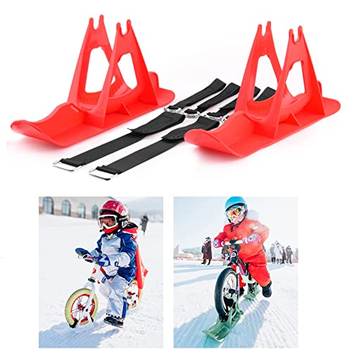 ZXNQ 1 par niño patinetas Trineo Snow Trineo Ski Board Trineo Accesorios para Bicicletas de Equilibrio Deportes en la Nieve,Rojo