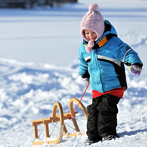 ZXNQ Niños/jóvenes Trineo de Nieve de Haya, Trineo de Nieve de Madera, Coche de Patinaje sobre Hielo - 100 cm * 35 cm * 38 cm - Peso de Carga 100 kg