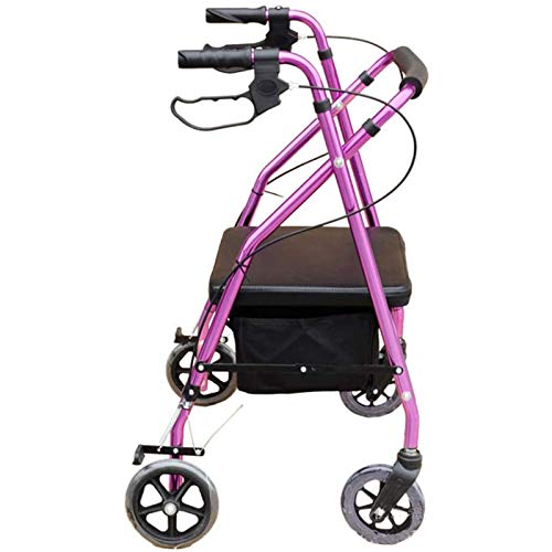 ZYQDRZ Carrito De La Compra Multifuncional, Carro De Almacenamiento De Cocina, Carrito De La Compra Antiguo, Caminante De Cuatro Ruedas con Asiento, Freno, Caminando Carro para Ancianos