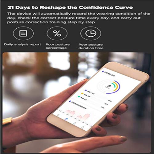 ZZBB Dispositivo De Corrección De Postura Inteligente En Tiempo Real Científico Entrenamiento De La Postura De La Espalda Monitoreo De La Postura Corrector De Enderezadora,Black
