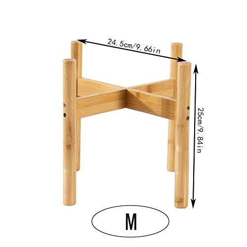 ZZBIQS Mediados de siglo modernos soportes para plantas de interior, soporte para macetas de madera, estante de exhibición en maceta natural con alfombrilla antideslizante para el hogar, oficina(M)