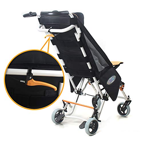 ZZYYZZ Silla de Ruedas pediátrica Plegable para niños, Asiento de 12"de Ancho, Carrito Ligero de Aluminio para niños con reposacabezas