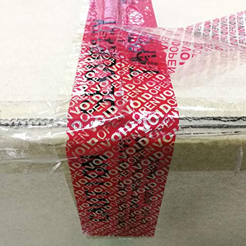 1 rollo de cinta adhesiva de seguridad “VOID/OPEN” de transferencia total (rojo 50mm x 50m x 2 mil- TamperSeals Group)