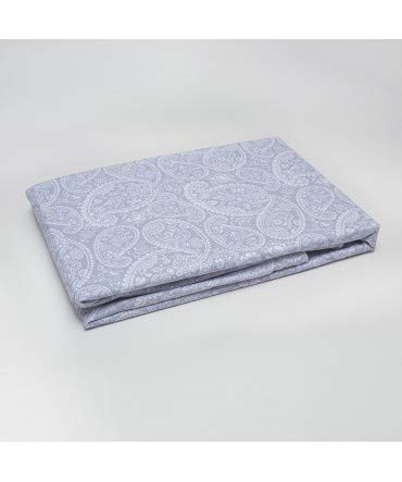 10XDIEZ Funda colchón Estampada Cashmere Gris - (135x190 cm. - Gris) - Topper Protector de Cama