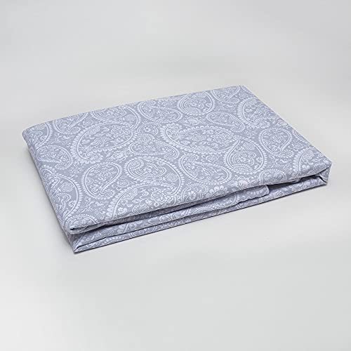 10XDIEZ Funda colchón Estampada Cashmere Gris - (135x190 cm. - Gris) - Topper Protector de Cama